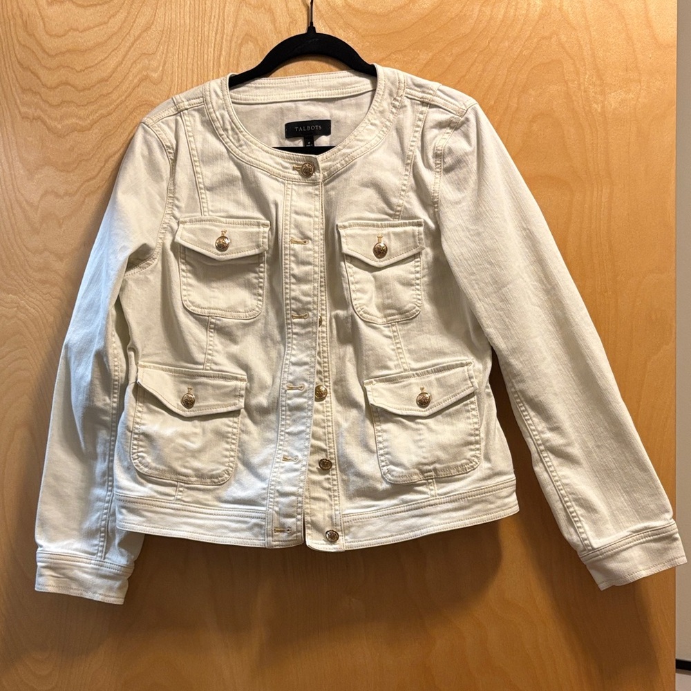 Talbots White Denim Jacket